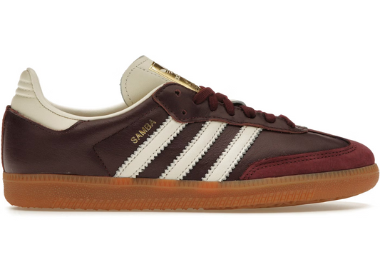Adidas Samba og Maroon Gold.
Den perfekte sneaker fra Adidas, i sin lækre farve er den garanteret til at få dig til at skille sig ud. Køb denne Samba model allerede idag. 
Set fra siden