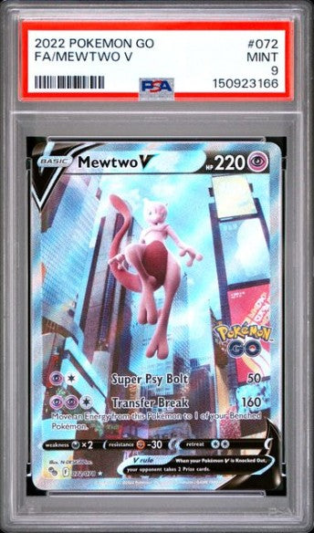 2022 POKEMON GO #072 FA/MEWTWO V PSA 9
