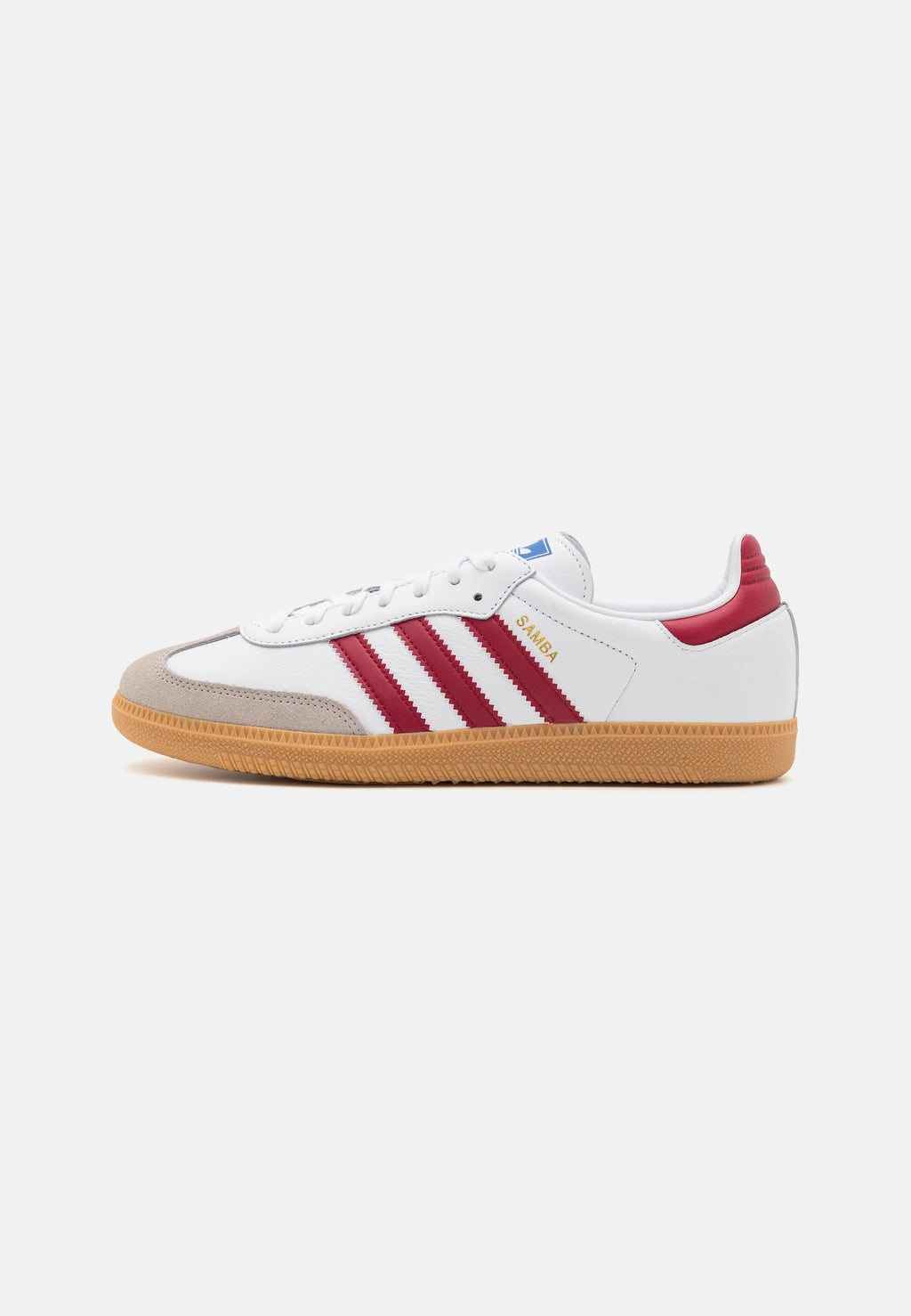 Adidas Samba OG White Burgundy Gum Shop dit næste par Adidas Samba her hos os. Samba er den perfekte kvalitets sko, med sin yderst gode komfort er det den perfekte sneaker til alle. Køb dem lige her
Set fra siden