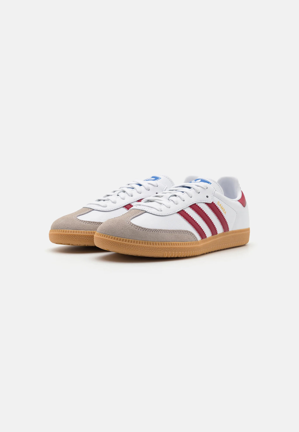 Adidas Samba OG White Burgundy Gum Shop dit næste par Adidas Samba her hos os. Samba er den perfekte kvalitets sko, med sin yderst gode komfort er det den perfekte sneaker til alle. Køb dem lige her
Set fra fronten