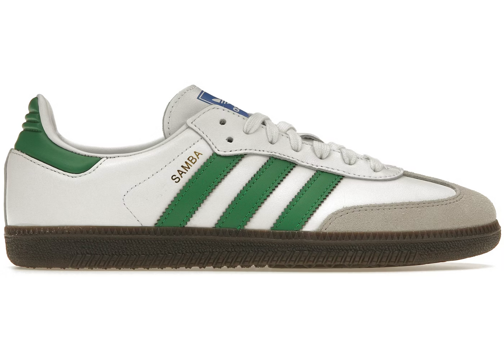 Adidas Samba OG White Green
De perfekte sneakers til enhver lejlighed, disse sneakers er gode til både bruge ude og inde. Et perfekt match til en hver sneaker elsker. 
Set fra siden
