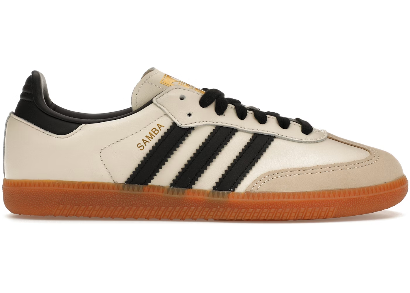 Adidas Samba Og Cream white sand strata 
Gum Shop dit næste par Adidas Samba her hos os. Samba er den perfekte kvalitets sko, med sin yderst gode komfort er det den perfekte sneaker til alle. Køb dem lige her
side view 