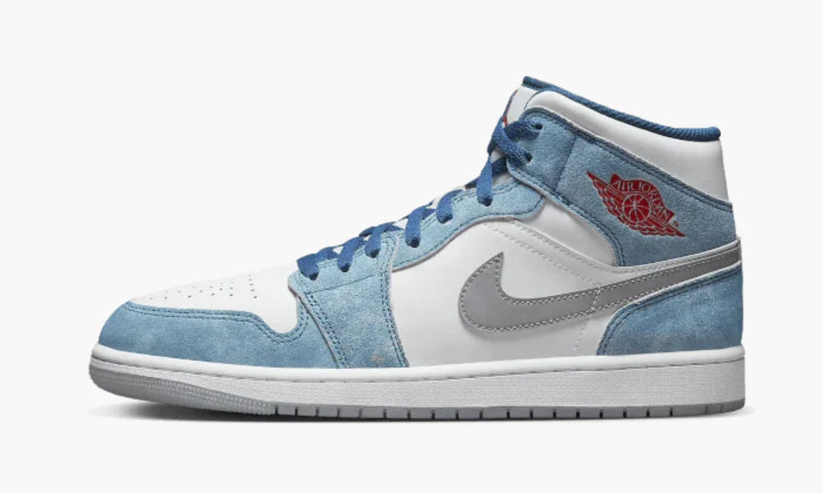 Air Jordan 1 Mid French Blue Fire Red gs