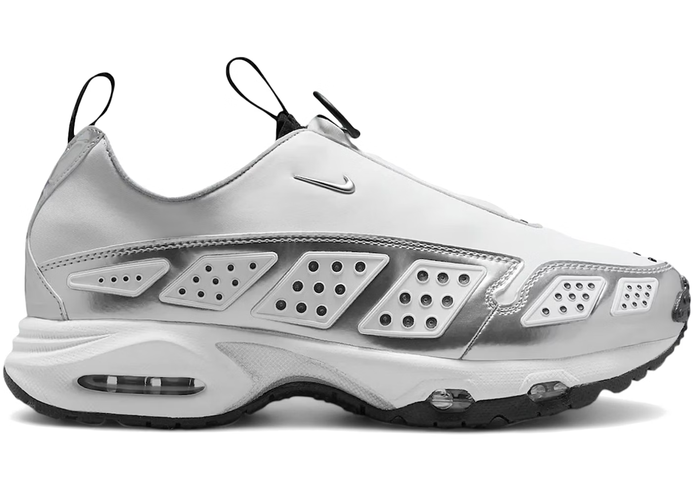 ALT-tekst (til billede):
Nike Air Max Sunder SE White Metallic Silver (Women's) – hvid og sølv sneaker med futuristisk design og Air Max komfort.