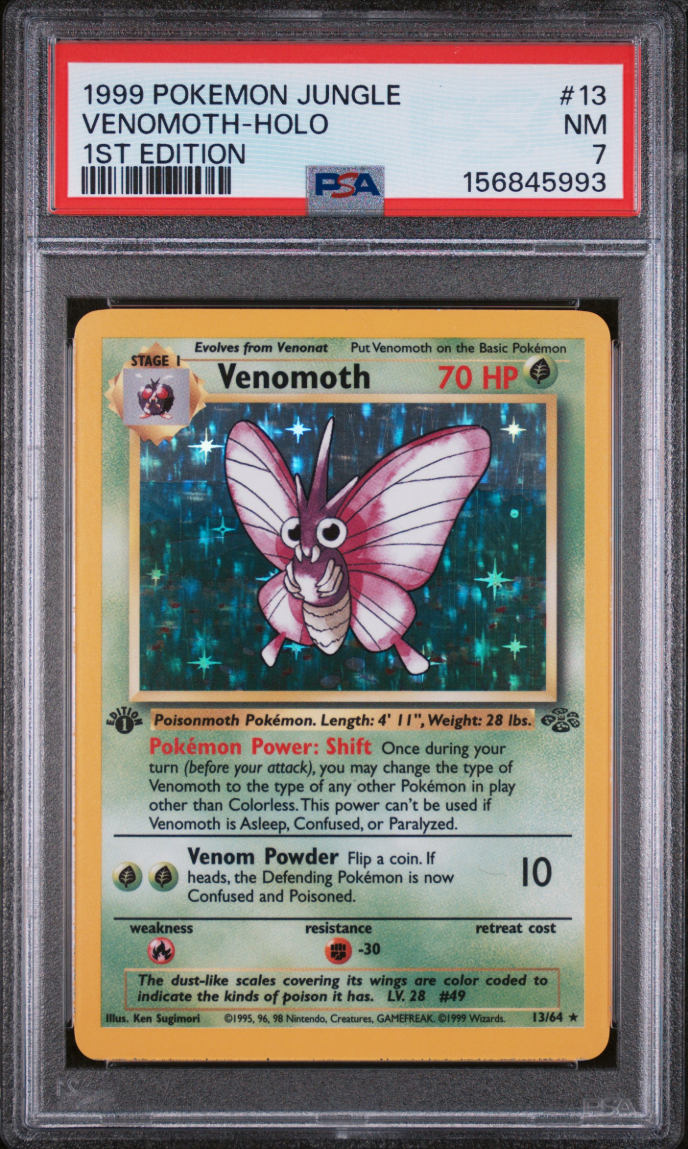 1999 POKEMON JUNGLE #13 VENOMOTH-HOLO 1ST EDITION PSA 7
