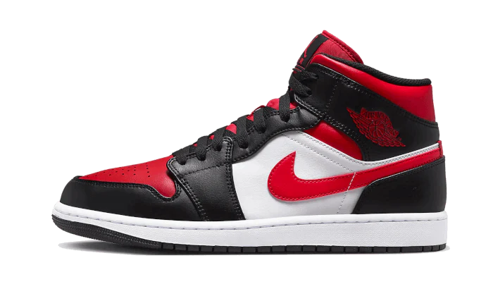 Air jordan 1 mid black fire red gs