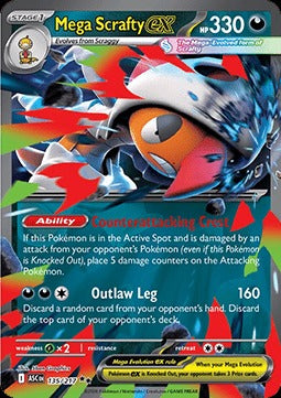 Mega Scrafty ex  (ASC 135) Ascended Heroes - Singles