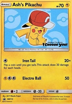 Ash's Pikachu  (SM 113) SM Black Star Promos - Singles