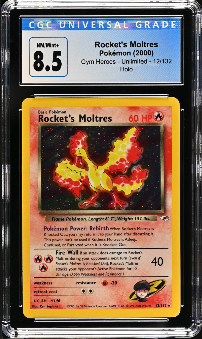 Rocket's Moltres Gym Heroes 12/132 CGC 8,5