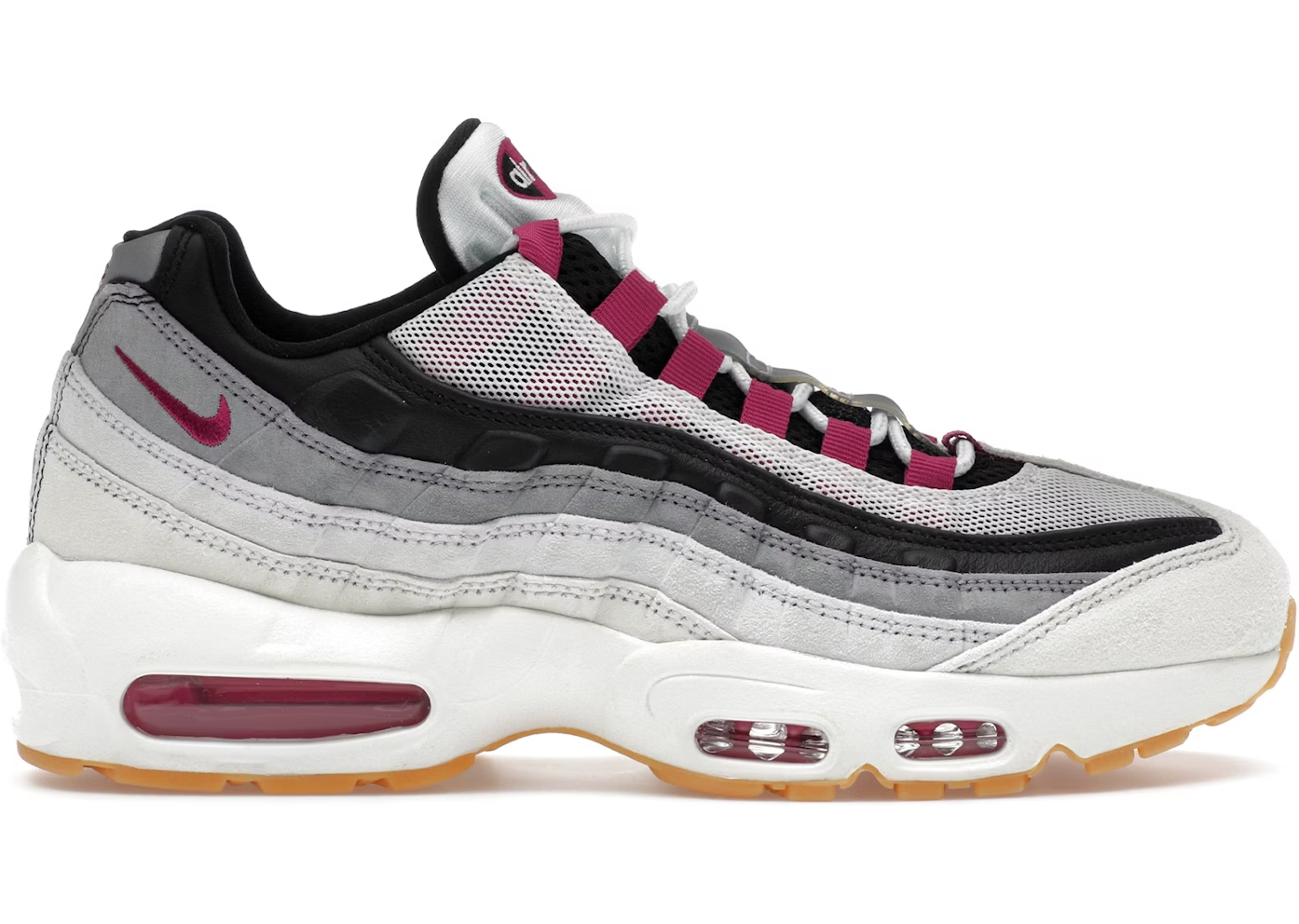 Nike Air Max 95 SB Cactus Flower sneaker i hvid med lilla detaljer og Air Max komfort. Model HF7545-100 (2025).