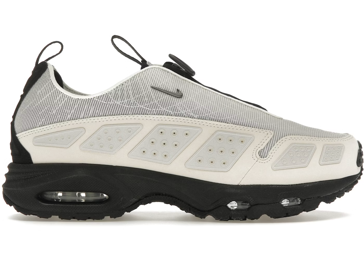 Nike Air Max Sunder Phantom Black med soklignende pasform, lynlås og stødabsorberende sål i sort og beige design