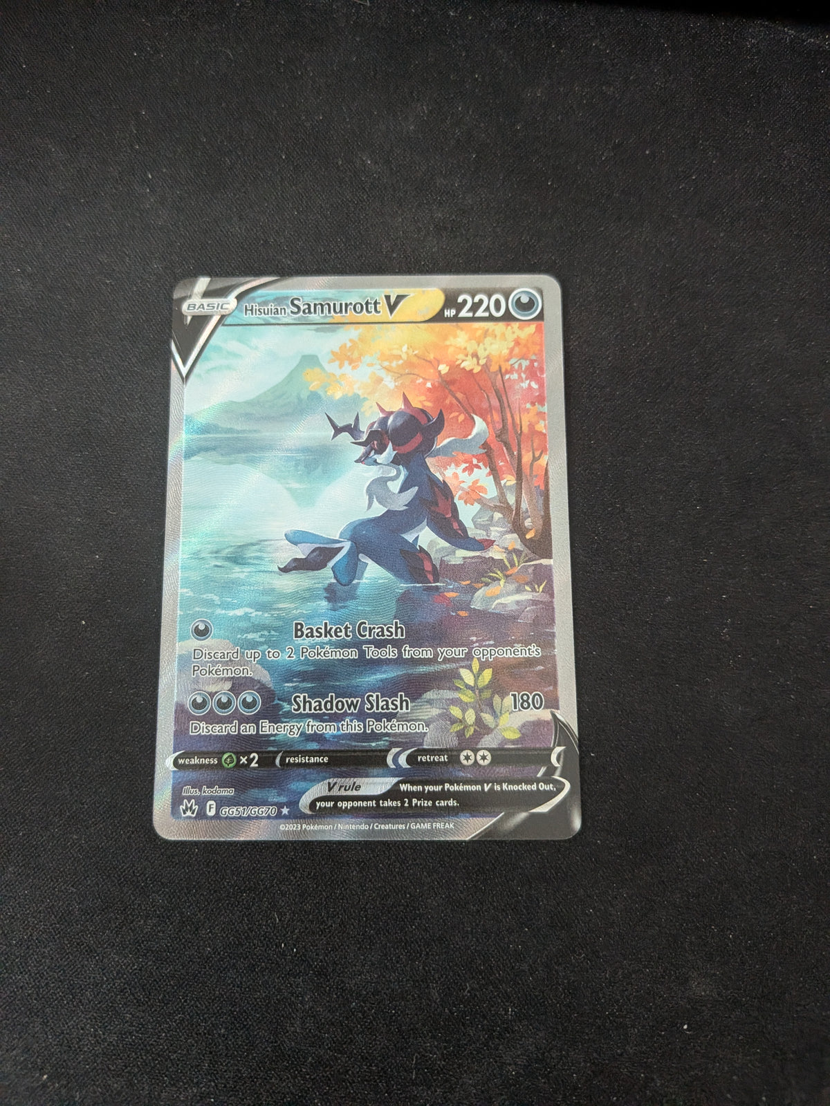 Hisuian Samurott V  (CRZ GG51) Crown Zenith - Singles (Near Mint) Se billeder