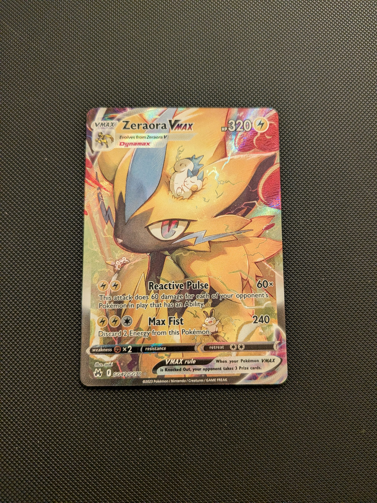 Zeraora VMAX  (CRZ GG42) Crown Zenith - Singles (Near Mint) (Se billeder for stand)