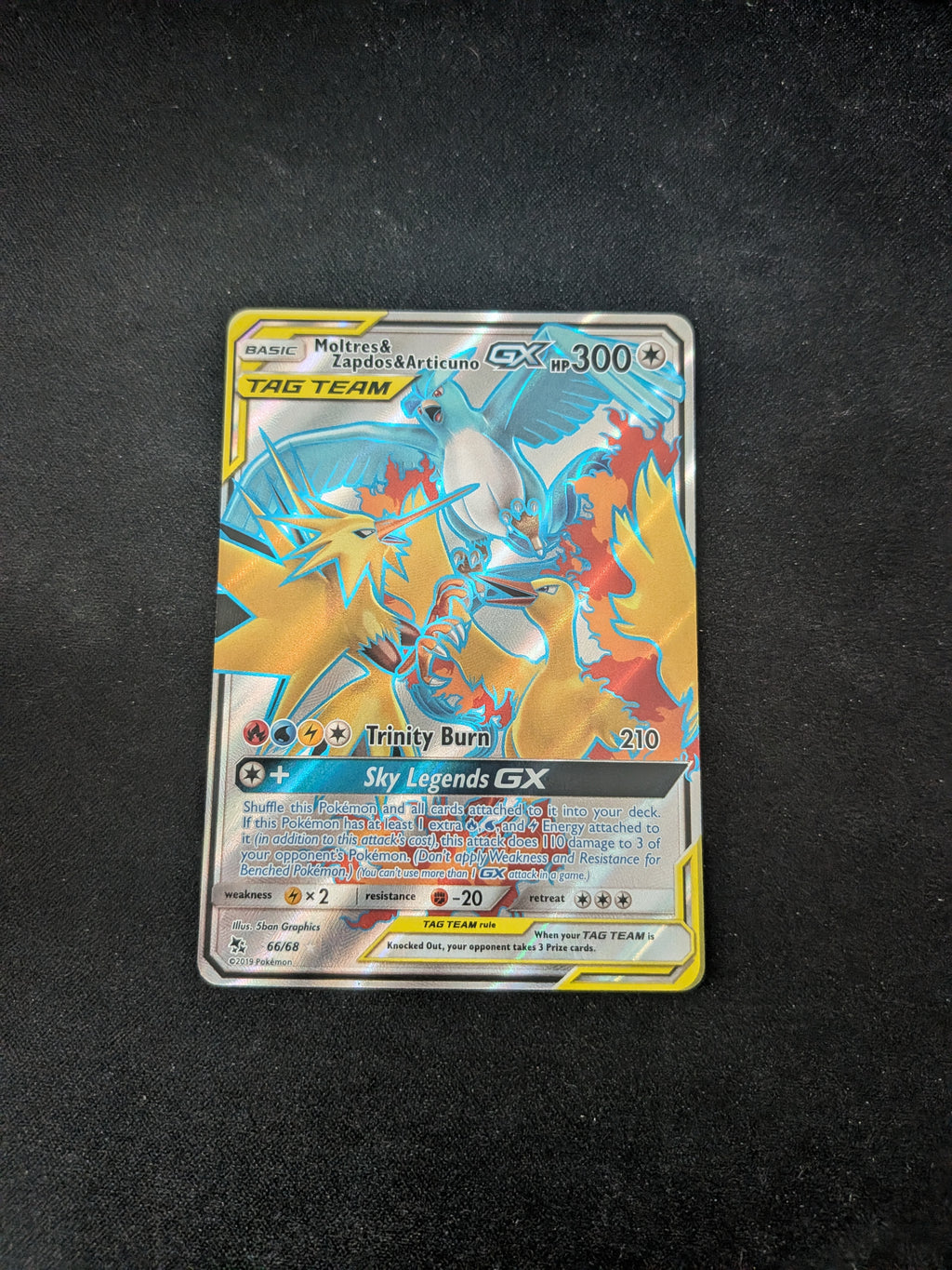 Moltres & Zapdos & Articuno GX  (HIF 66) Hidden Fates - Singles (Near Mint) Se billeder